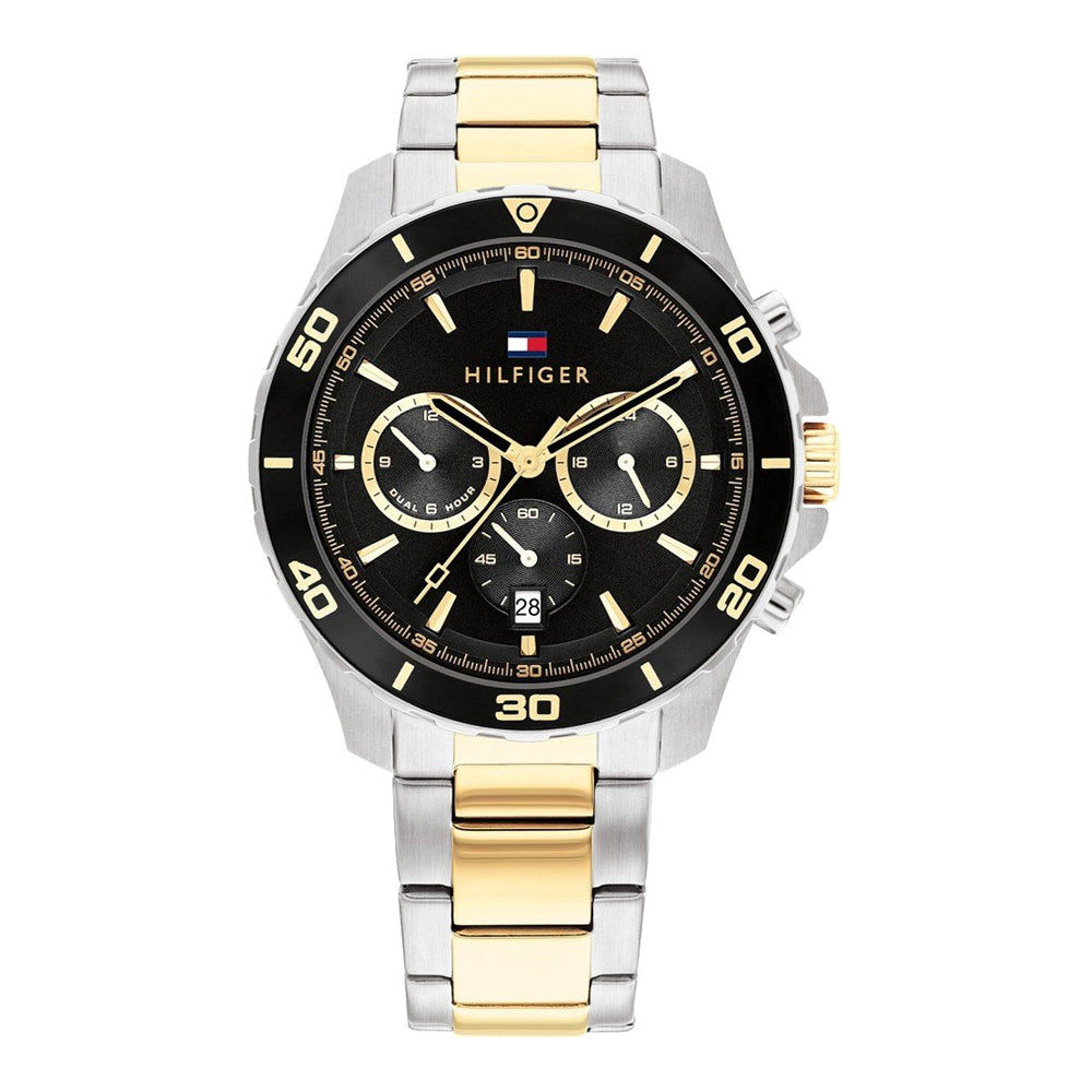 Reloj Tommy Hilfiger Jordan 1792095 para hombre con doble temporizador.