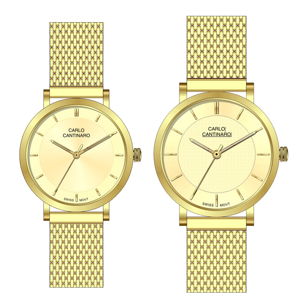 Carlo Cantinaro CC3001SM004 reloj unisex con conjunto de socios
