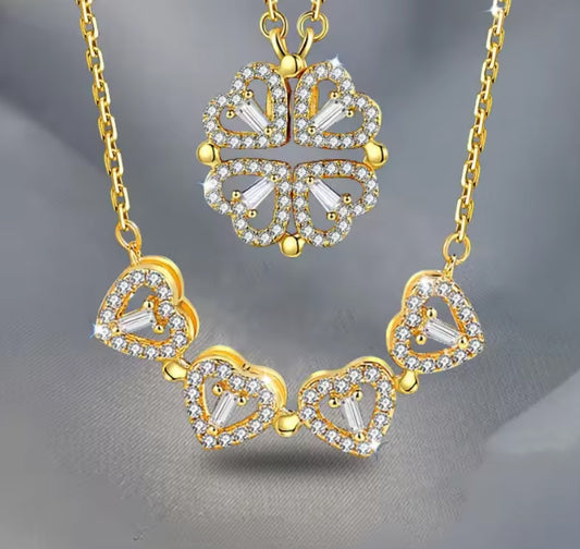 Collar Mujer Romántico de Tréboles Magnéticos