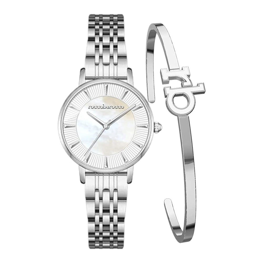 Conjunto de reloj y pulsera para mujer Roccobarocco RB.4659L-01M