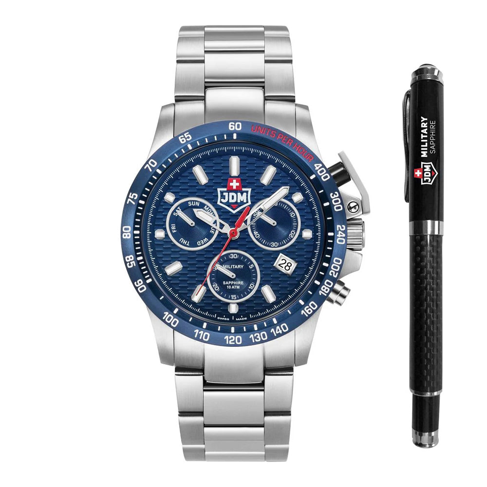 JDM Military Charlie ll JDM-WG017-02 Set de regalo con cronógrafo y reloj para hombre