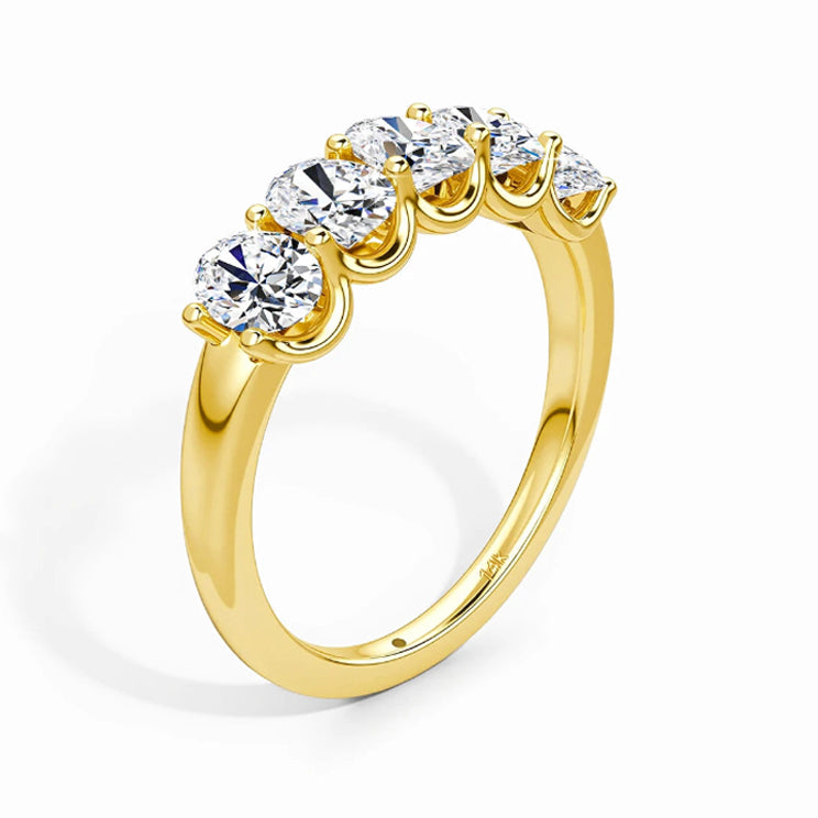 Anillo mujer de Compromiso en Oro 14K con Moissanita Ovalada