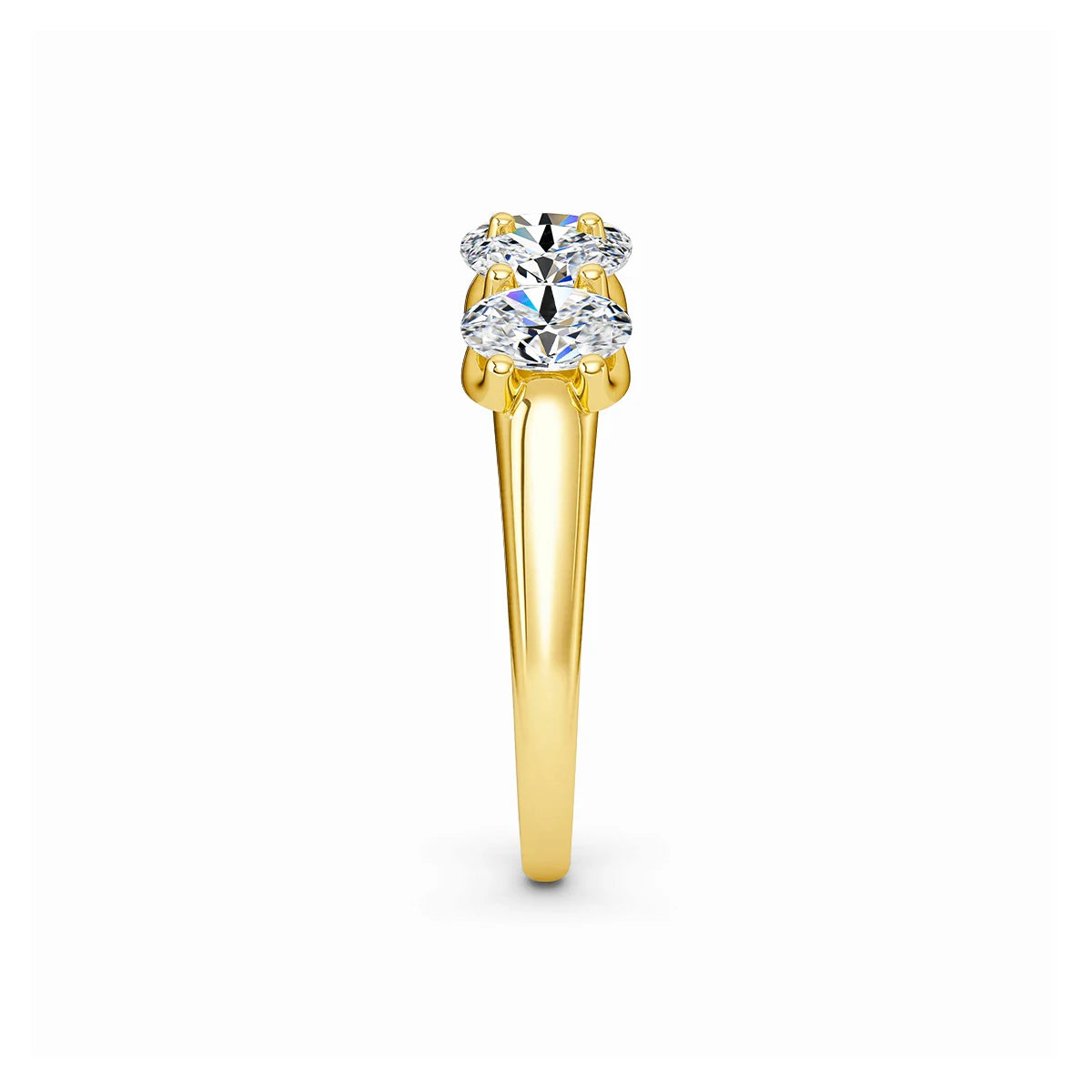 Anillo mujer de Compromiso en Oro 14K con Moissanita Ovalada