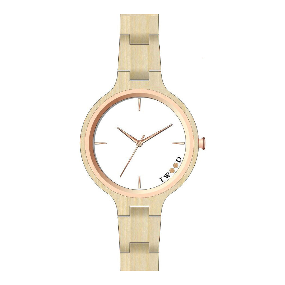 Reloj Iwood de madera auténtica para mujer IW18442001