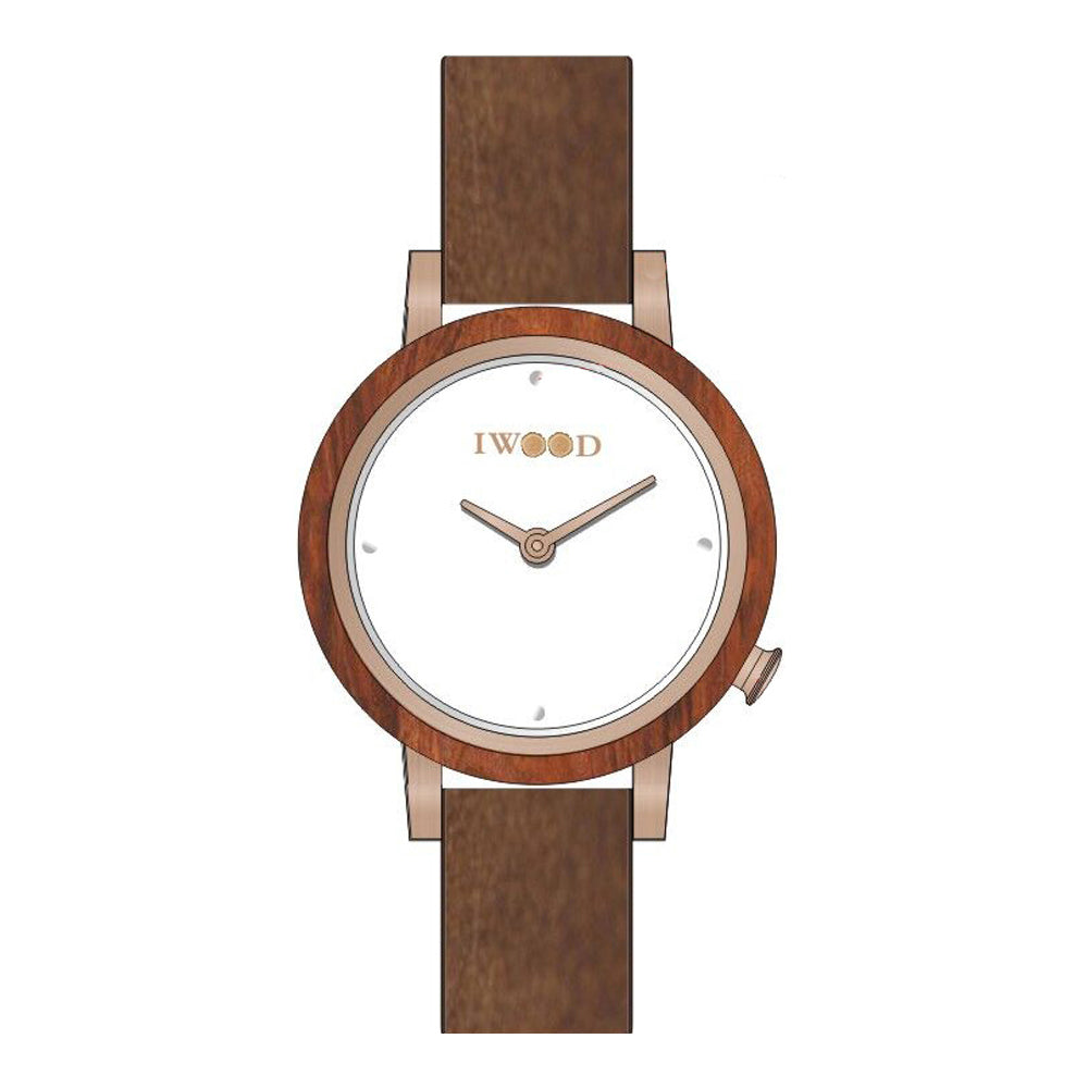 Reloj Iwood de madera auténtica para mujer IW18443002