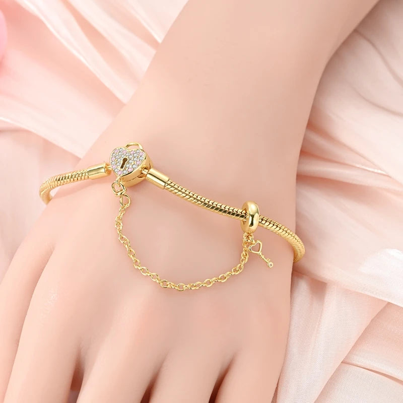 Pulseras Modernas en Oro Ideal para Charms
