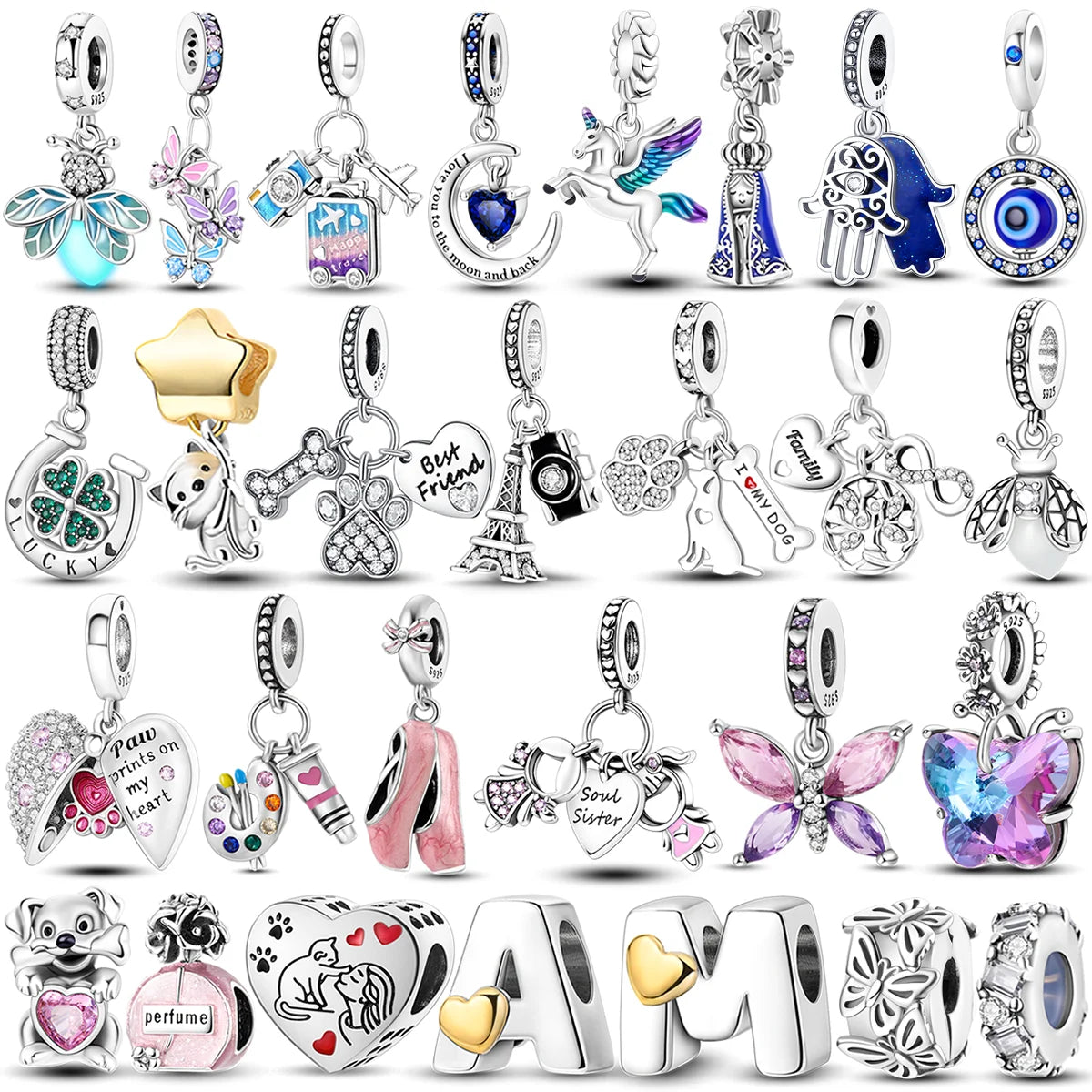 Conjunto de Charms en Plata de Ley 925