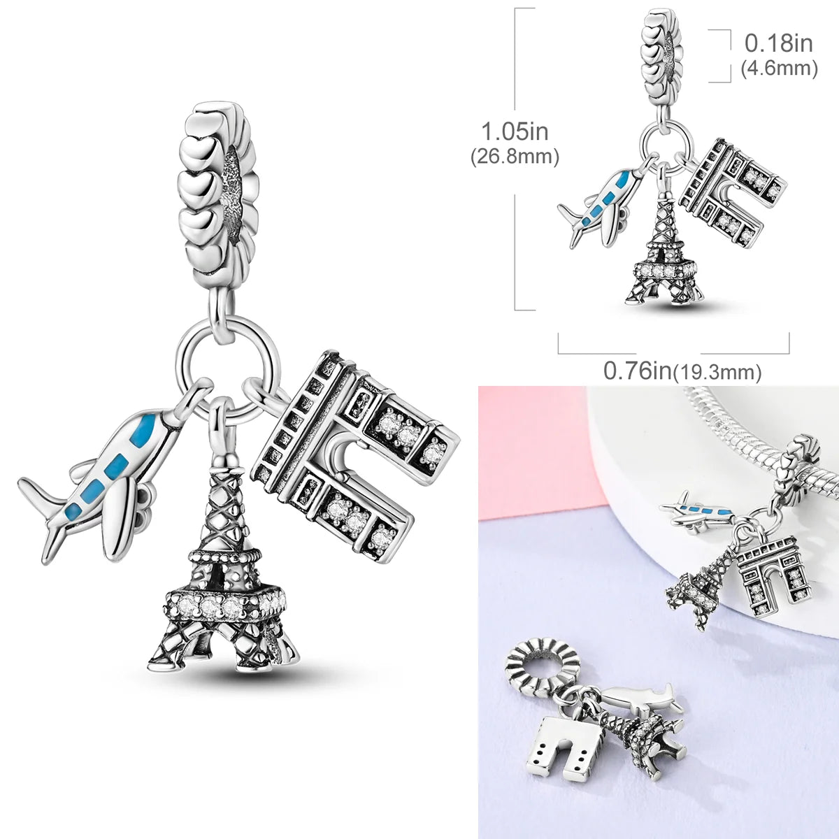 Conjunto de Charms en Plata de Ley 925
