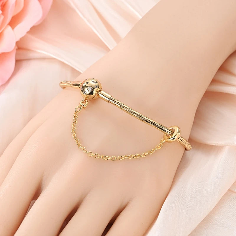Pulseras Modernas en Oro Ideal para Charms